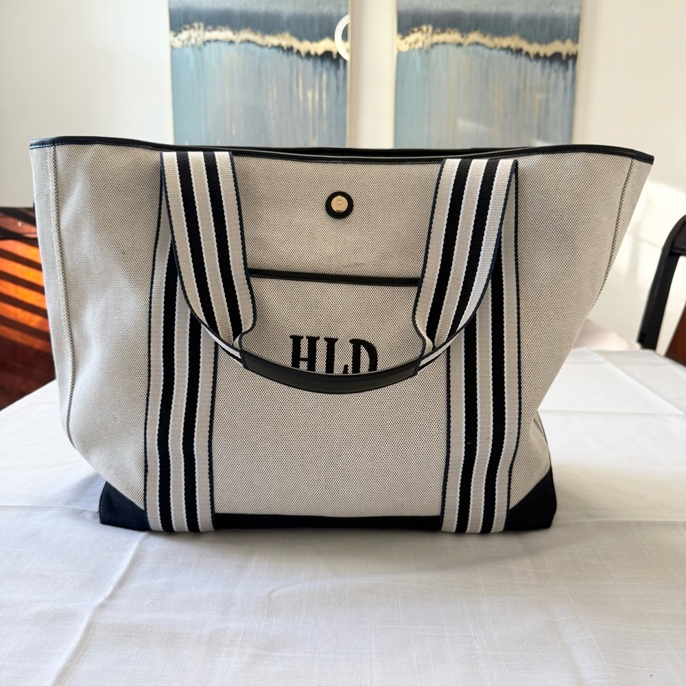 Paravel Cabana Tote Bag | Made with Recycled Canvas Material & Vegan Leather L
